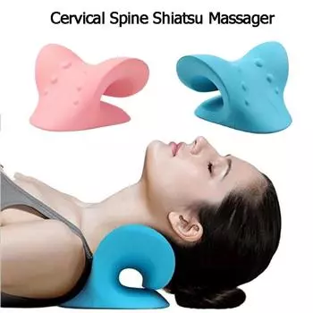 Устройство для растягивания шейного отдела позвоночника, массажер для шеи, бандаж для тела, массажная подушка, носилки, облегчение боли, инструменты для расслабления мышц синий