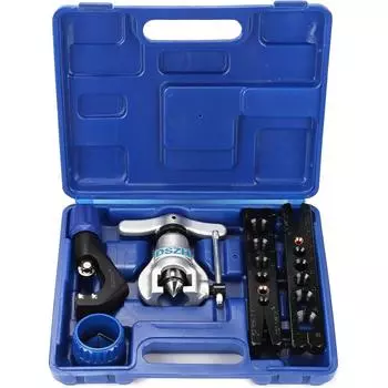 Устройство для развальцовки 45-градусного простого двойного набора тормозных трубок с гибкими плоскогубцами. Набор инструментов для развальцовки. Клещи для гибки труб кондиционирования воздуха для алюминиевых трубок. 26.5*21*6.5cm синий