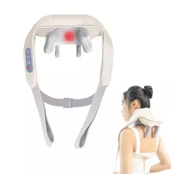 Устройство для релаксации шеи, новинка 2024 года, функция постоянной температуры, беспроводной, с возможностью зарядки через USB, 2 режима, регулировка интенсивности, бесшумный, легкий белый