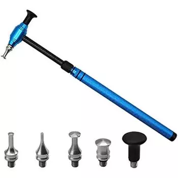 Устройство для ремонта вмятин Инструмент для ремонта вмятин на автомобиле Телескопический молоток из алюминиевого сплава с 5 ударными головками Набор инструментов для удаления вмятин без покраски, 39 x 6 см