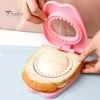 Устройство для резки и запечатывания сэндвичей в форме яблока, устройство для приготовления сэндвичей 2 в 1 для детского обеда, полезные школьные ланч-боксы и ланч-боксы светло-синий