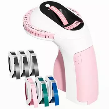 Устройство для тиснения этикеток с 6 этикетками, винтажное портативное устройство для 3D-тиснения этикеток, портативные школьные устройства для изготовления этикеток для рукоделия розовый