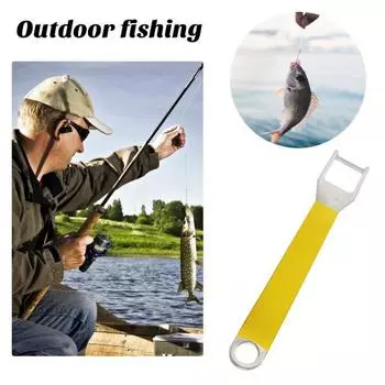 Устройство для удаления крючков Thunder Frog с подвесным кольцом, защищающим от потери Удобная ручка Нескользящий инструмент для отсоединения крючка из нержавеющей стали Рыболовные снасти чёрный