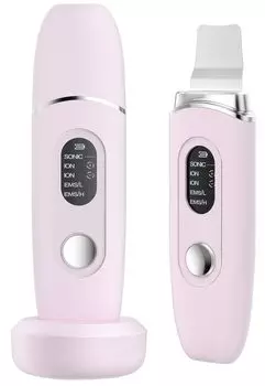 Устройство для ухода за кожей лица Водный пилинг IPX7 Водонепроницаемый пилинг Многоцелевой уход за порами Красный и синий свет Эстетический EMS Лифтинг-уход Rojeuvet Маленький ультразвуковой пилинг розовый