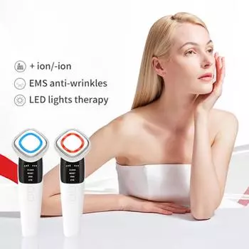 Устройство для ухода за кожей, многофункциональное устройство для красоты лица, портативный электрический интродьюсер, улучшение и совершенствование микротоков. One Size белый