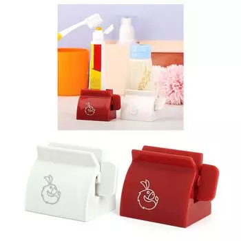 Устройство для выдавливания зубной пасты, многофункциональный держатель-дозатор, зажим для очищающего средства для лица, ручной инструмент для ленивых тюбиков, пресс для ванной комнаты красный