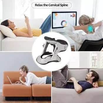 Устройство для вытяжения шейного отдела шеи. Регулируемый воротник-растягиватель для шеи для улучшения выравнивания позвоночника. серый