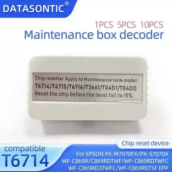 Устройство сброса чипа блока обслуживания T6714 для EPSON PX-M7070F S7070X WF-C869R C869RDTWF C869RDTWC C869R C869RA Сброс резервуара для отработанных чернил 1 PCS