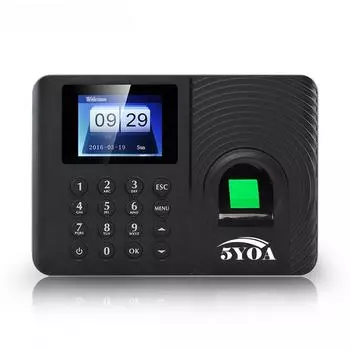 Аппарат учета рабочего времени по отпечаткам пальцев A10 на английском и китайском языках. A10