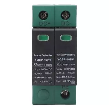 Устройство защиты от перенапряжения фотоэлектрического источника питания, молниеотвод, 2P 2040KA DC1000V