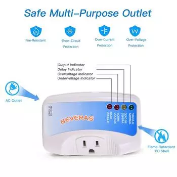 Устройство защиты от перенапряжения с одной розеткой, вилка для защиты от перенапряжения, многофункциональная вилка для бытовой техники с белый