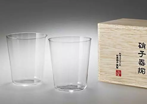Usuhari Old M Wooden Box 2P [Shotoku Glass]