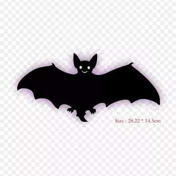 Усы летучей мыши, термотрансферная печать, виниловые нашивки, наклейки для одежды, аппликации «сделай сам», моющиеся нашивки