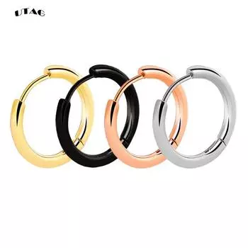 Utag серьги-кольца женские золотые / розовое золото / черный цвет круглые серьги-кольца клипсы серьги Aretes Mujer серебряный