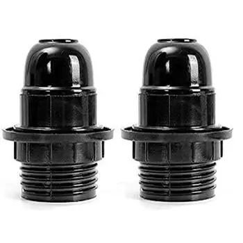 UTC E27 патрон для лампы винтового типа, черный патрон с кольцами, упаковка из 2 шт.