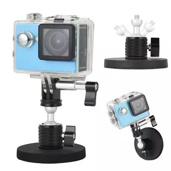 UTEBIT Магнитная головка 66 мм Магнитная подставка для камеры Свободная головка Вращение на 360 градусов Сильный магнит Фиксирующий магнит для камеры с резьбой Регулируемая длина винта чёрный