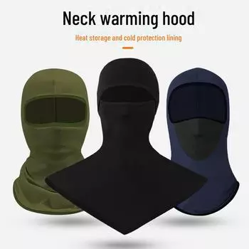Утепленная бархатная зимняя мотоциклетная маска для катания на лыжах с капюшоном One Size