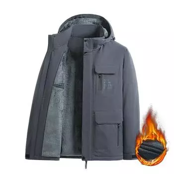 Утепленная флисовая куртка для активного отдыха, мужская флисовая утепленная теплая зимняя однослойная, морозостойкая, водонепроницаемая и ветрозащитная, новая модель M чёрный