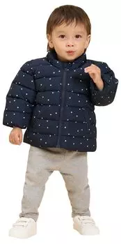 Утепленная куртка A0B45 белая 36 месяцев 95 см [Petit Bateau] темно-синий/выкл.