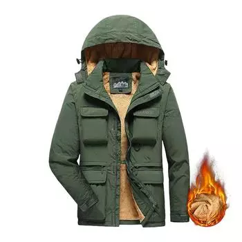 Утепленная куртка Charging Утепленная куртка мужская Съемные рукава Утепленная куртка мужская Куртка большого размера Мужская зимняя теплая M