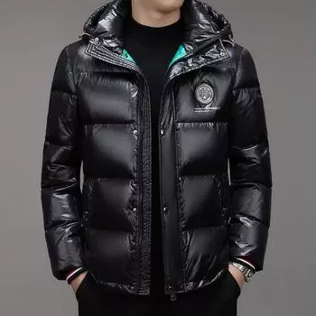 Утепленная куртка-пуховик с капюшоном, деловая повседневная теплая куртка-пуховик M