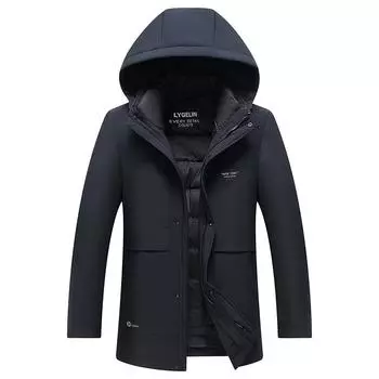 Утепленная куртка-пуховик с капюшоном для мужчин, осень и зима, новый стиль, куртка-пуховик с подкладкой из белого утиного пуха M