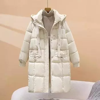 Утепленная куртка с капюшоном из хлопка, свободная зимняя утепленная куртка, тонкая утепленная куртка M бордовый