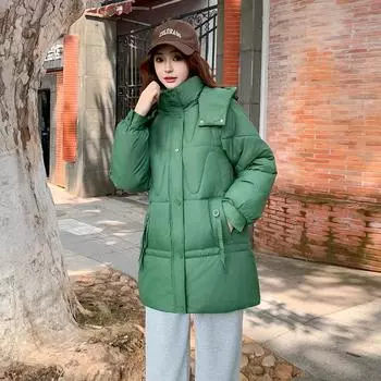 Утепленная куртка с капюшоном, куртка, стеганая одежда, женская зимняя одежда, утепленная куртка, стеганая одежда M чёрный