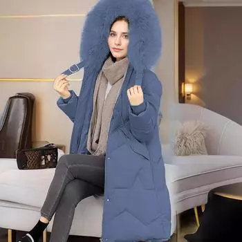 Утепленная куртка Утепленная одежда Женская новая Fat Mm100kg Упитанная одежда больших размеров Утепленная одежда Среднее и длинное зимнее пальто L