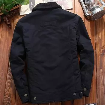 Утепленная мужская бархатная зимняя теплая хлопковая одежда с утолщенными лацканами для людей среднего и пожилого возраста, повседневная куртка большого размера M армия зеленый