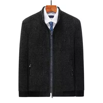 Утепленная мужская куртка из синели с хлопковой подкладкой и начесом. Теплая зимняя куртка из хлопка для людей среднего и пожилого возраста. 175