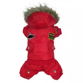 Утепленная одежда для домашних животных на осень и зиму, цельная одежда для четвероногих XL красный