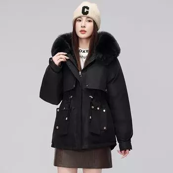 Утепленная одежда для женщин, зимняя новая корейская версия, свободная одежда с хлопковой подкладкой, короткие утепленные куртки, чтобы заменить куртки с хлопковой подкладкой M хаки