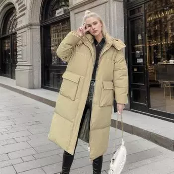 Утепленная одежда из хлеба, стеганая одежда, женские свободные длинные осенние и зимние пальто, куртки на хлопчатобумажной подкладке, новые модели M хаки