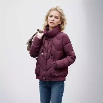 Утепленная одежда, пуховая одежда, женские короткие модные и высококачественные утепленные куртки, плотные куртки в китайском стиле. L темно-коричневого