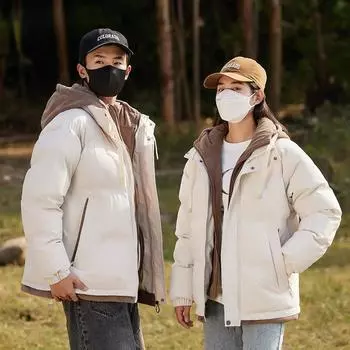 Утепленная одежда, утепленная одежда, женские зимние утепленные куртки 2024 года, новые пары и студенты, поддельная куртка из двух частей S