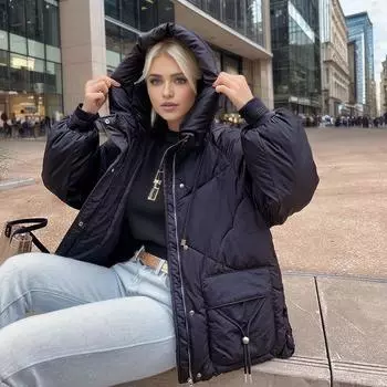 Утепленная одежда женская 2024 новая одежда из хлеба короткая хлопковая одежда женская корейская версия свободная осенне-зимняя куртка утолщенная женская хлопковая M белый