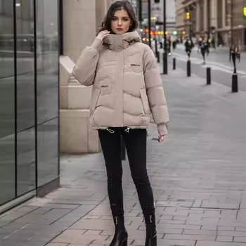 Утепленная одежда женская 2024 новая зимняя маленькая пуховая утепленная одежда дизайн sense ins гонконгский стиль толстая утепленная куртка короткая куртка M белый