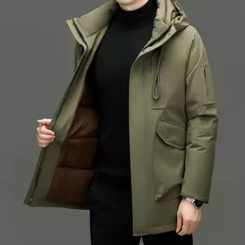 Утепленная повседневная куртка-пуховик с капюшоном для мужчин, осень и зима, новая утепленная куртка-пуховик M