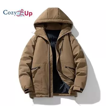 Утепленная повседневная утепленная классическая хлопковая куртка Cosy Up, мужская куртка с капюшоном M чёрный