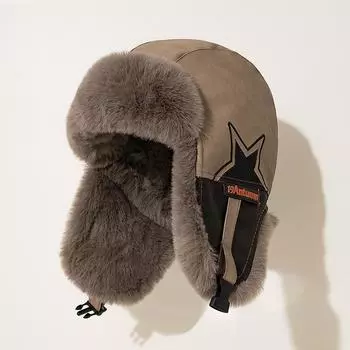 Утепленная шапка-ушанка из искусственного меха Half Star, ушанка, унисекс, зимняя, для катания на лыжах, путешествий, повседневная, теплая, цветная шапка