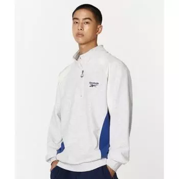 Утепленная толстовка REEBOK с половиной молнией, серая