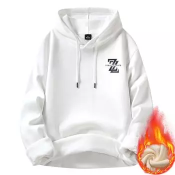 Утепленная толстовка с капюшоном, мужская новая хлопковая свободная модная куртка, толстовка M: Recommended 80-55kg