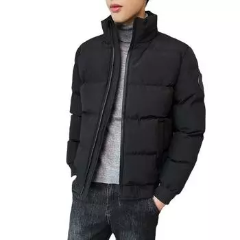 Утепленная зимняя куртка мужская повседневная куртка с воротником-стойкой утолщенная утепленная куртка ветрозащитная и холодная молодежная утепленная куртка модная куртка M хаки