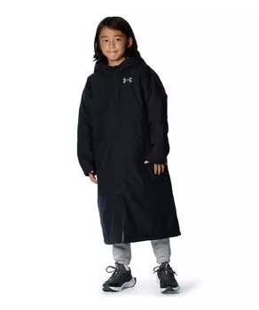 УТЕПЛЕННОЕ ДЛИННОЕ ПАЛЬТО UA Черный Серебристый YXL [Under Armour]