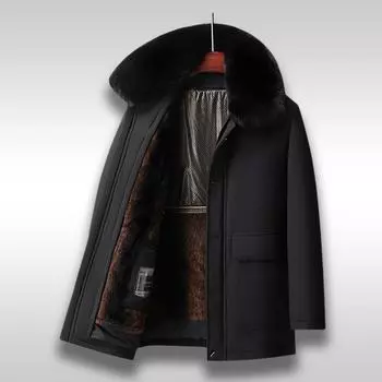 Утепленное мужское пальто-папа из хлопка, для людей среднего и пожилого возраста, утолщенное хлопковое пальто, съемная подкладка, куртка с хлопковой подкладкой 175