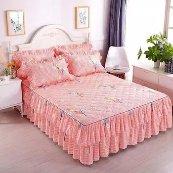 Утепленное одеяло, комплекты постельного белья, красочные домашние покрывала/наволочки, комплект для спальни, полноразмерный каркас кровати Queen, милая юбка для кровати 3pcs 120x200cm