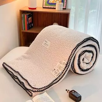 Утепленное зимнее теплое одеяло для кровати, одеяла из искусственной кроличьей шерсти, покрывало Queen King, двухслойное термоодеяло 100x140cm