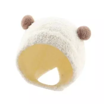 Утепленные детские шапки-бини, мультяшные шапочки для новорожденных, шапка для малыша, теплая шапочка, для улицы White