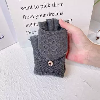 Утепленные мужские зимние перчатки, непродуваемые, перчатки с сенсорным экраном, простые перчатки без пальцев, мужские серый